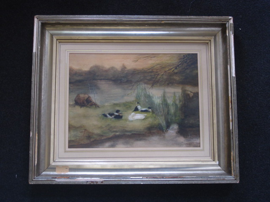 Nabloei Haagse School Pastel "eenden" van Geo Poggenbeek 1853-1903 kopen? Bied vanaf 1!