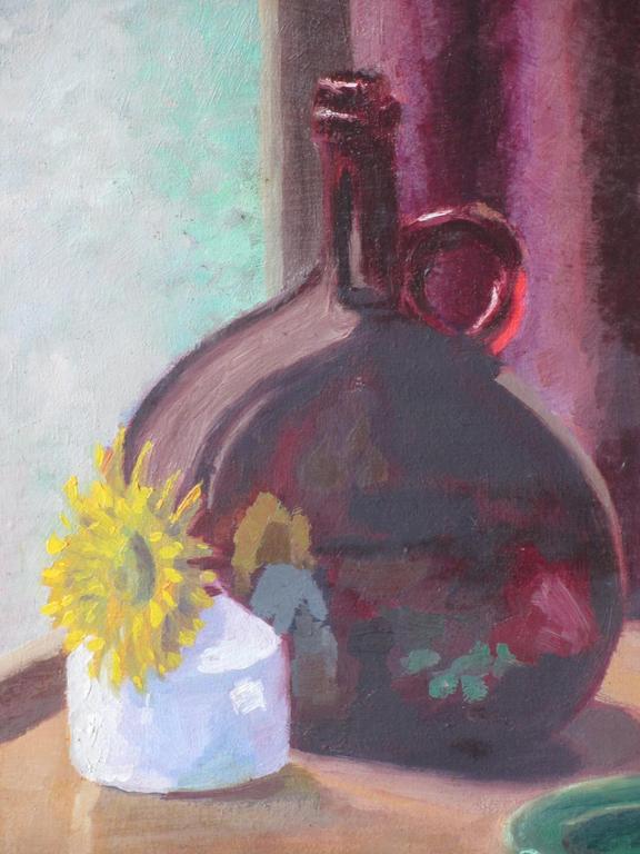 L.Mahler?, Stilleven met fles en bloemen, Olieverf op doek kopen? Bied vanaf 1!