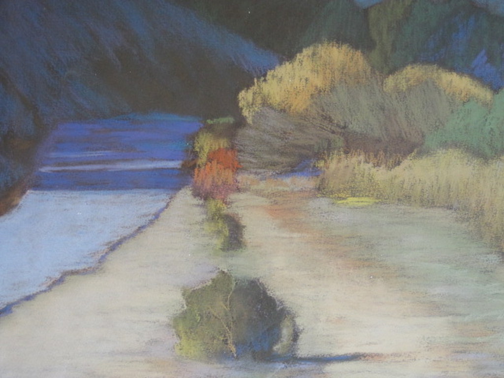 Mary Silverwood *  pastel landschap "los Alamos new Mexico USA" gesigneerd   kopen? Bied vanaf 1!