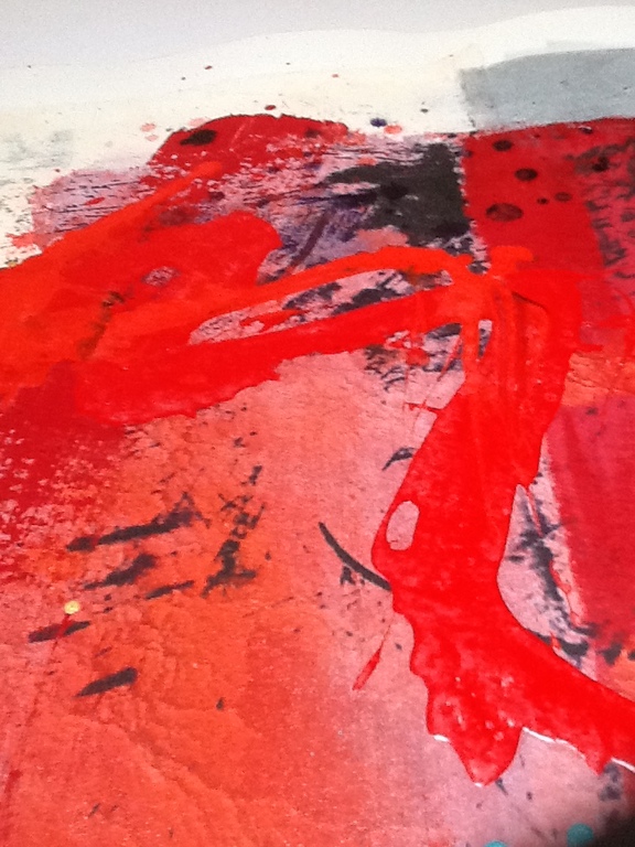 Peter Schenk, collage, olieverf op zeefdruk ,hc 7/12 UNICA kopen? Bied vanaf 65!