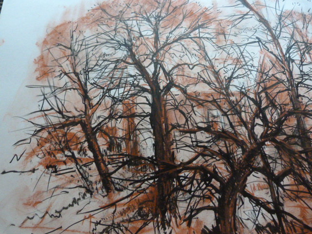 Jobst Heinrich Frese ( 1914 - 1986 ) - aquarel - bomen/huisjes. kopen? Bied vanaf 1!