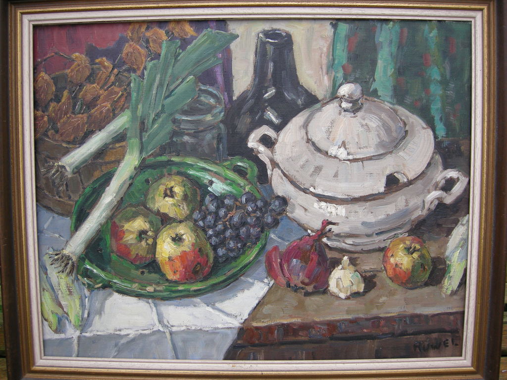 Frans Ruwel: Schilderij, Stilleven verkocht voor € 110!