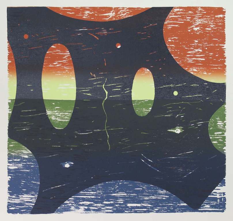 Joris Geurts: Houtsnede, Z.T. (blauw-zwart) kopen? Bied vanaf 20!