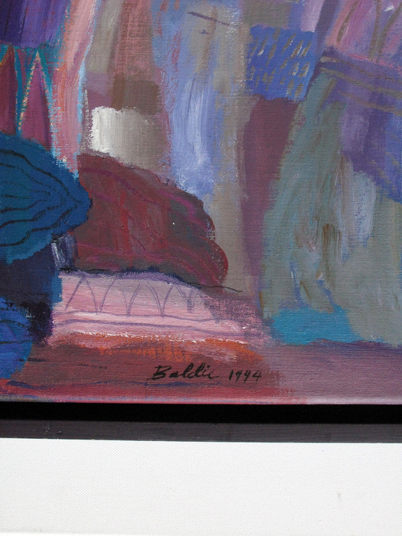 AHMAD BALDIN (Italie-Utrecht) groot abstract werk - ACRYL op Linnen uit 1994. kopen? Bied vanaf 450!