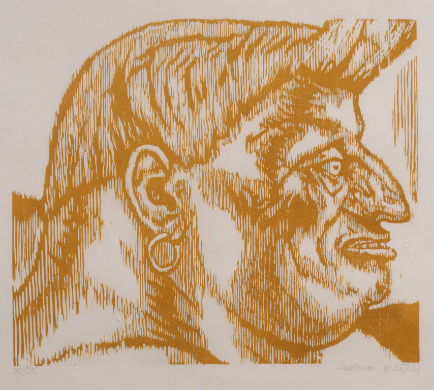 Herman Gordijn: Houtsnede op Rijstpapier, Z.T. - Ingelijst kopen? Bied vanaf 20!