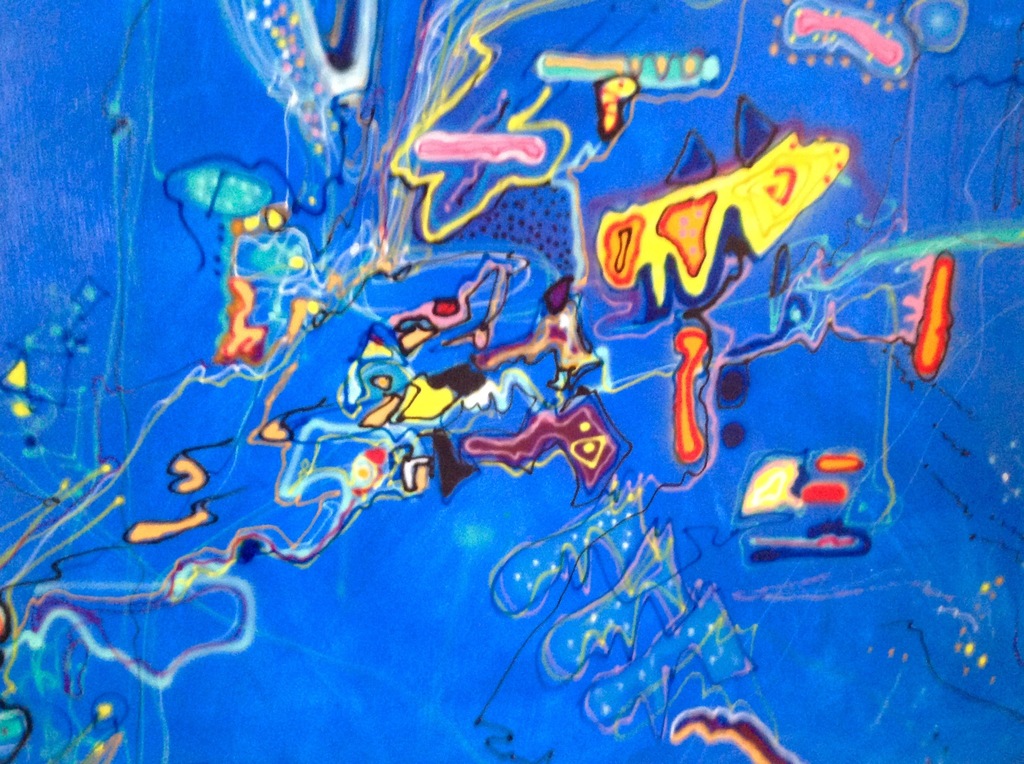 Pierre van Dijk " Blauw " Olie op linnen , Airbrush kopen? Bied vanaf 950!