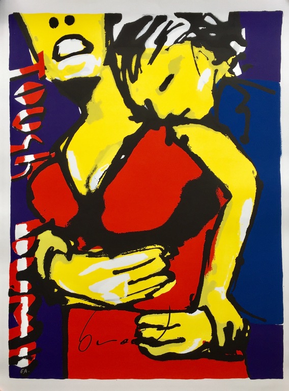 Herman Brood - Originele Handgesigneerde Zeefdruk: "Tough Bump" verkocht voor € 227!