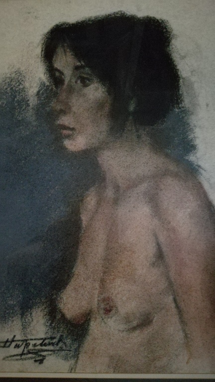 Onbekend kunstenaar, Goache, Vrouwelijk Naakt verkocht voor € 38!