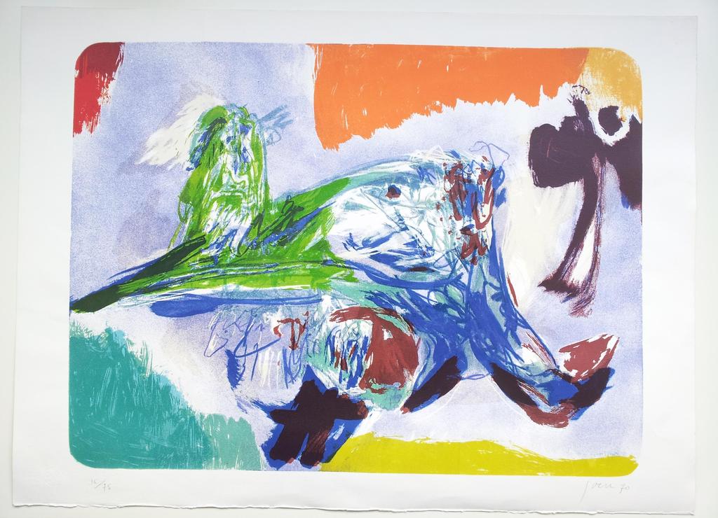 Asger Jorn, kleurenlitho uit 1970, 'Sulla Strada II', S/N kopen? Bied vanaf 750!