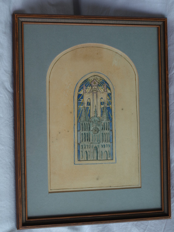 Huib Luns : tekening , Religieuze voorstelling – gesigneerd kopen? Bied vanaf 1!