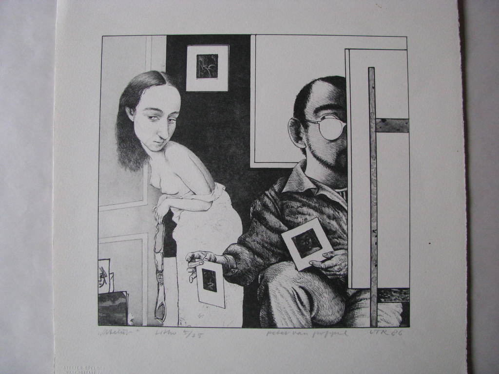 Peter van Poppel, lithografie, Atelier verkocht voor € 65!