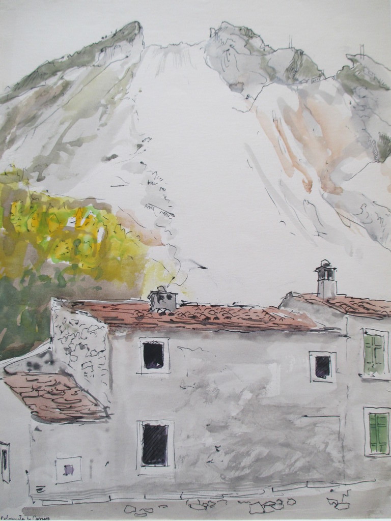 Onbekend, geaquarelleerde pentekening verkocht voor € 35!