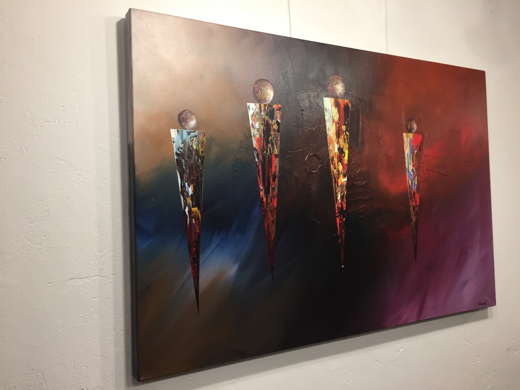 GENA GENADYJ, Acryl op 3 D Doek, Titel: PEOPLE kopen? Bied vanaf 1!