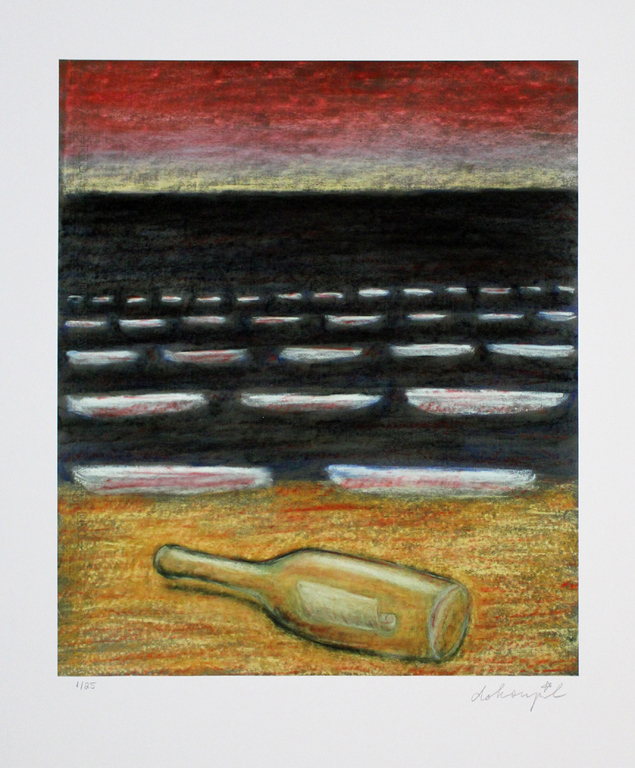 Jiri Dokoupil - Flessenpost - Giclee - ondertekend - 2016 kopen? Bied vanaf 1!