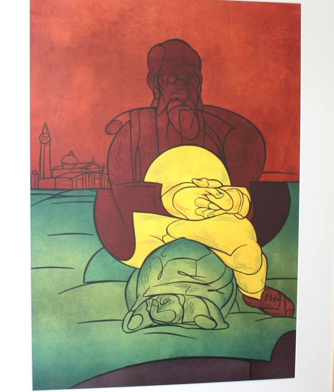 Valerio Adami: Kleurenlithografie, Tartaruga di San Giorgio verkocht voor € 180!