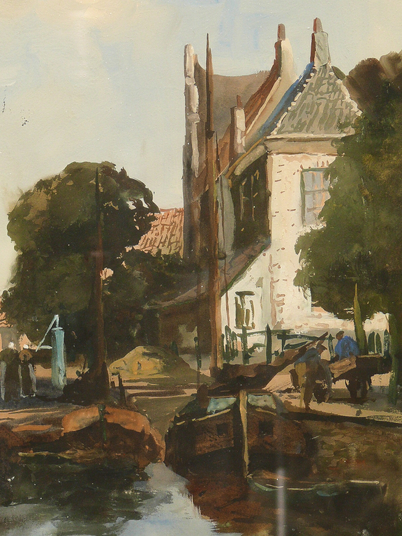 Adriaan Terhell: Gouache, Stadsgezicht verkocht voor € 195!
