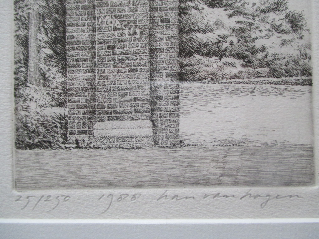 Han van Hagen, gelijste ets 1988 kopen? Bied vanaf 40!