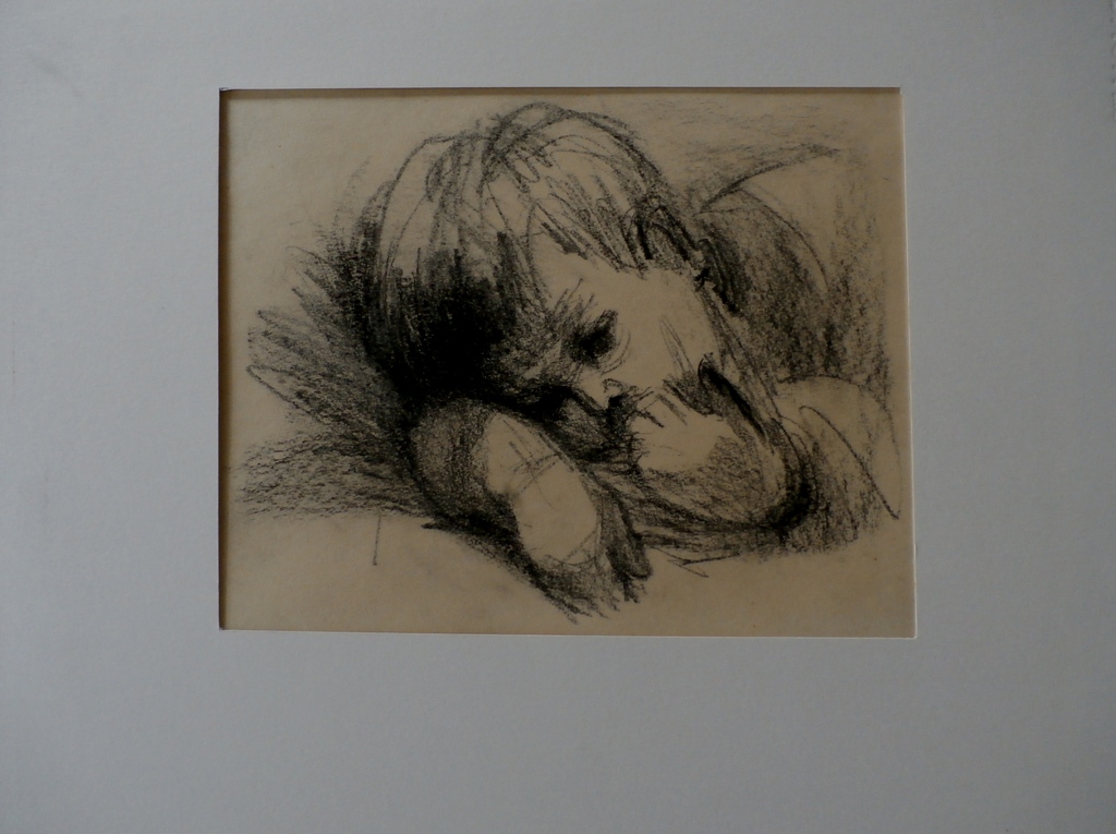 Onbekende kunstenaar - houtskooltekening kind kopen? Bied vanaf 1!