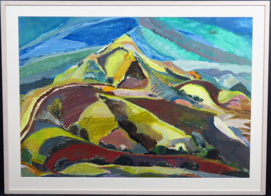 Hans Ebeling Koning: Gouache, Californie -Ingelijst verkocht voor € 90!