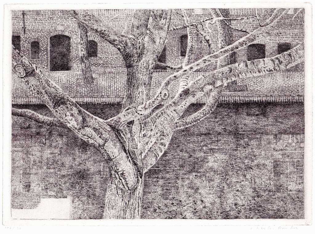 Charles Donker, ets, Utrecht werfkelders verkocht voor € 150!