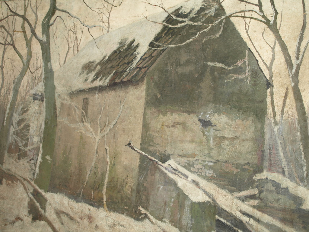 Onbekend : Olieverf op doek – Hutje in de winter – ca 1925 – 71 x 100 cm kopen? Bied vanaf 1!
