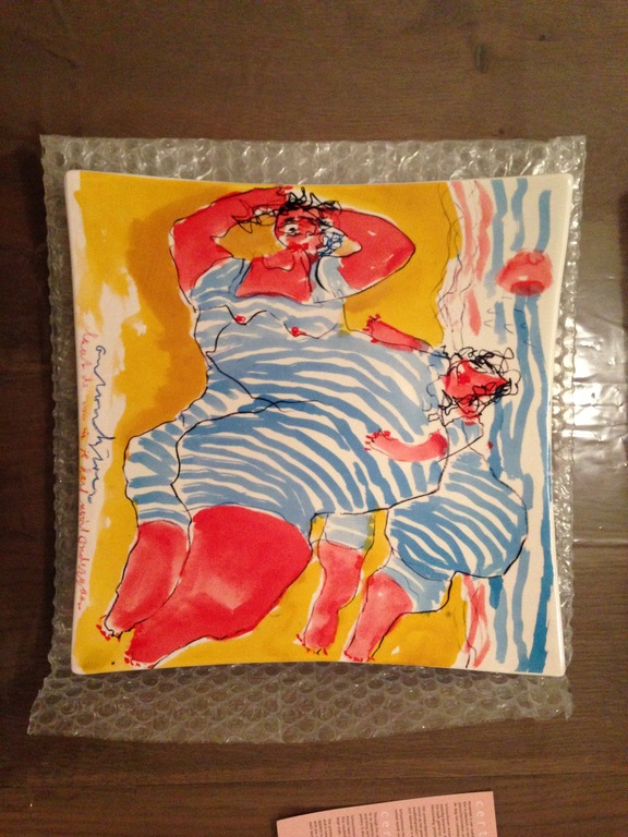 Anton Heyboer - 'Laat de zon in je hart nooit ondergaan' - keramiek bord verkocht voor € 100!