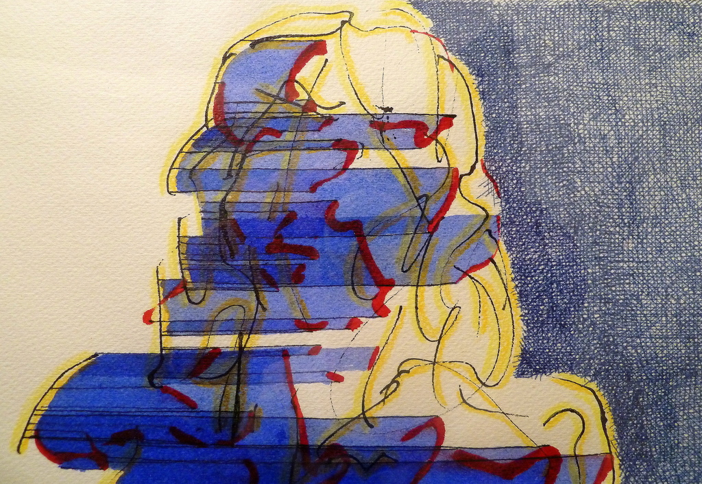 Jaap Hillenius : bijzondere pentekening met aquarel  kopen? Bied vanaf 150!