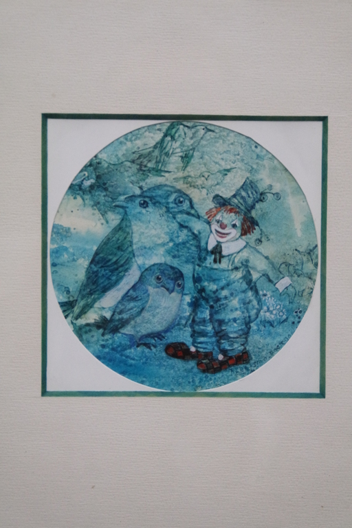 Leefsma-Nagtegaal, Rini (1915-1995) - aquarel - clowntje met vogels kopen? Bied vanaf 59!