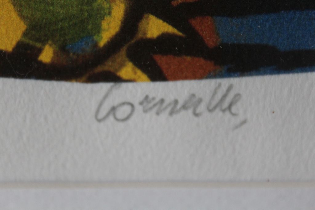 Corneille, Zeefdruk le chat et l'Oiseau. Ingekaderd, handgesigneerd   EA exmpl. kopen? Bied vanaf 165!