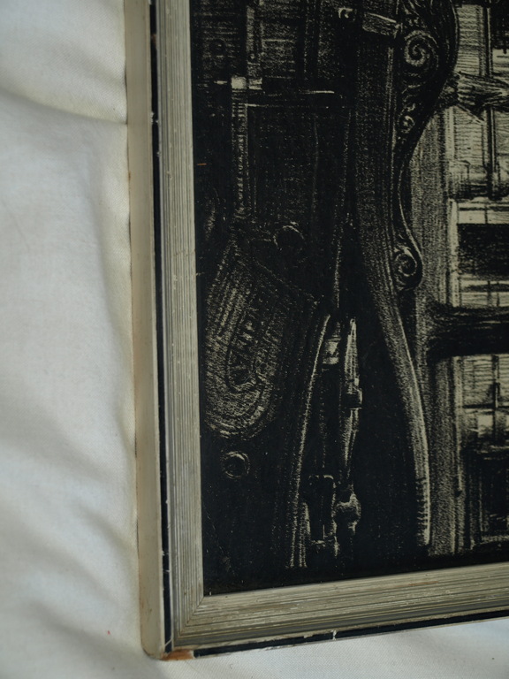 Albert Hemelman : litho – Grachtenpand Amsterdam – Ingelijst – ca 1935 kopen? Bied vanaf 1!