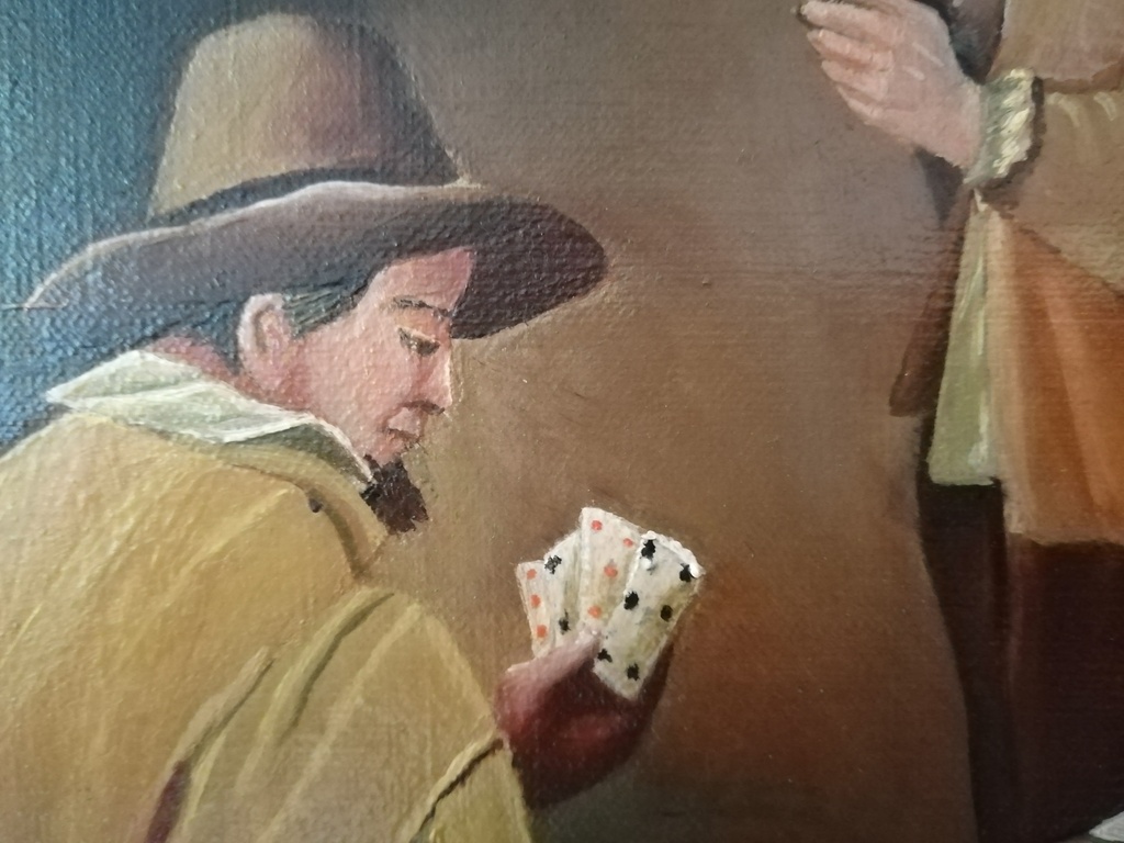 onbekend kunstenaar - olieverf op doek - kaart spelers in oud interieur kopen? Bied vanaf 1!