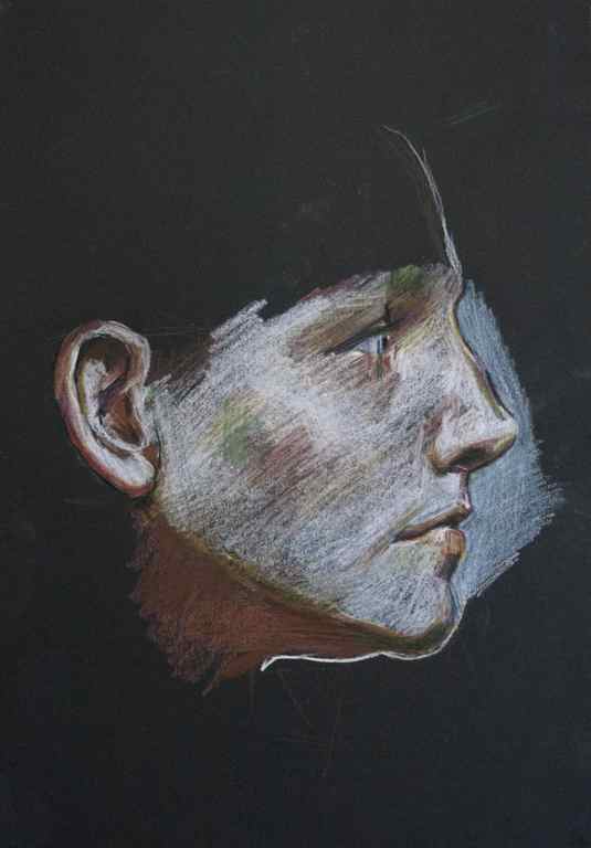 HIV Ontrafelen veiling: Evelynn Van Damme: Kleurpotlood op papier: Portret... kopen? Bied vanaf 400!