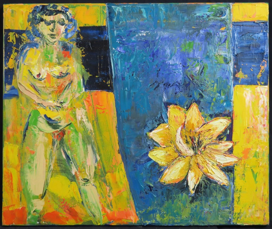 Franca Muller Jabusch: Olieverf op doek, Lelievrouw verkocht voor € 55!