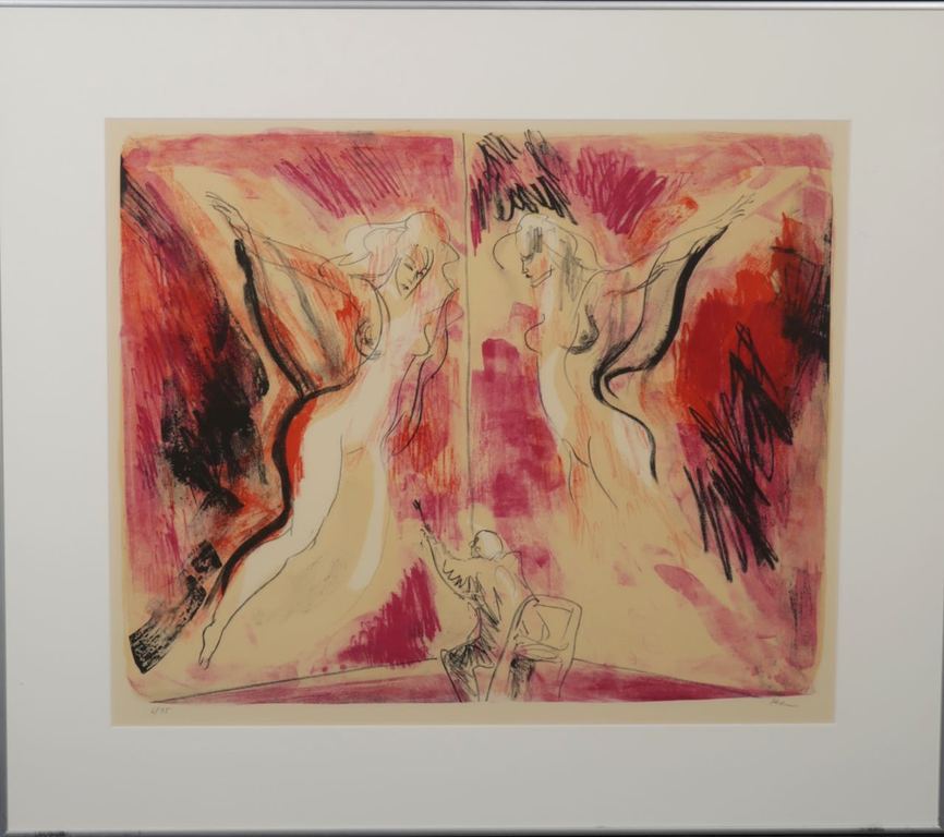 Luis Filcer: Litho, Schilder en zijn model II - Ingelijst verkocht voor € 90!