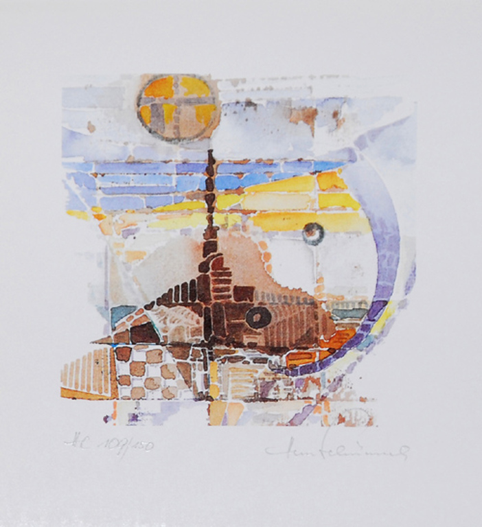 H.E.M. Schüppel: Lithografie, Abstracte Compositie III kopen? Bied vanaf 5!