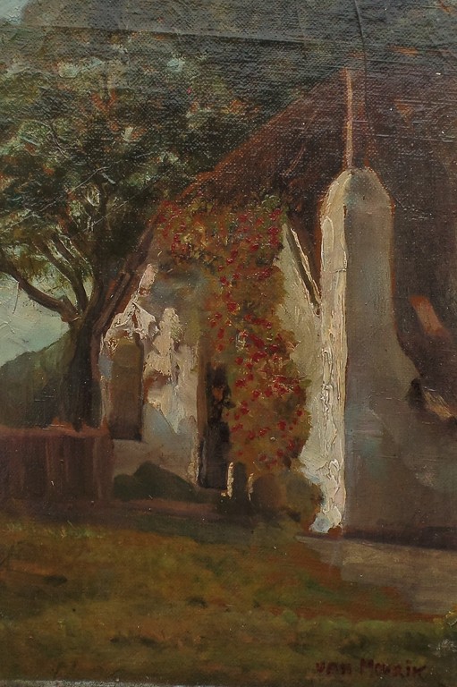 Hendrik Cornelis van Mourik  -  Olieverf Maroeflé  -  Boerderij met Bloesemboom kopen? Bied vanaf 15!