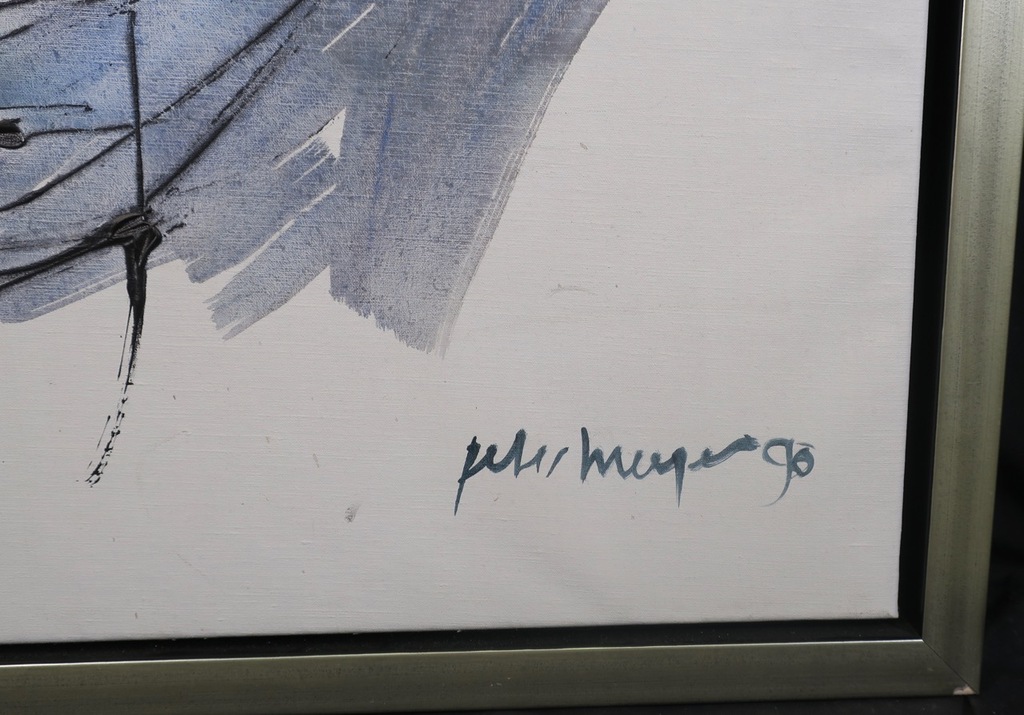 Peter Meijer: Olieverf en Aquarel op doek, Abstract - Ingelijst kopen? Bied vanaf 250!