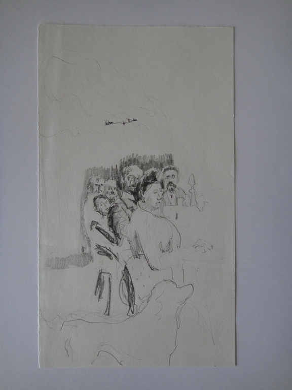 Jan Prins (1956) - tekening - gezelschap aan tafel kopen? Bied vanaf 1!