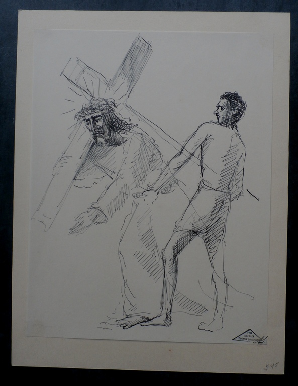 Lodewijk Schelfhout - Tekening: Christus de tuin van Cyrene  - jaren 30 kopen? Bied vanaf 60!