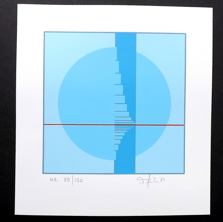 Friedrich Geiler - 3x gesigneerde litho - Konstruktive Landschaft I, II, III  kopen? Bied vanaf 1!