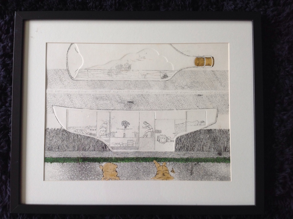 Hans Peters ets/ reliëfdruk , Zondvloed  IV verkocht voor € 65!