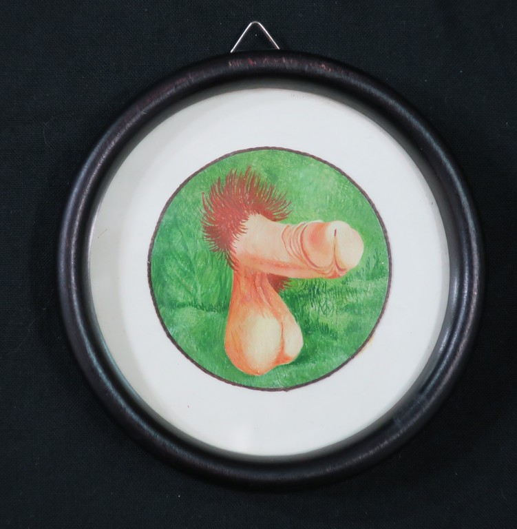 Bart ter Haar: Olieverf op staal, Surrealistische voorstelling 1 - Ingelijst verkocht voor € 35!