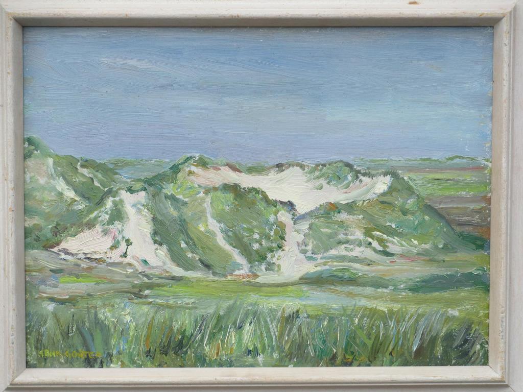Henk Gorter, Duinlandschap, Olieverf op board verkocht voor € 160!