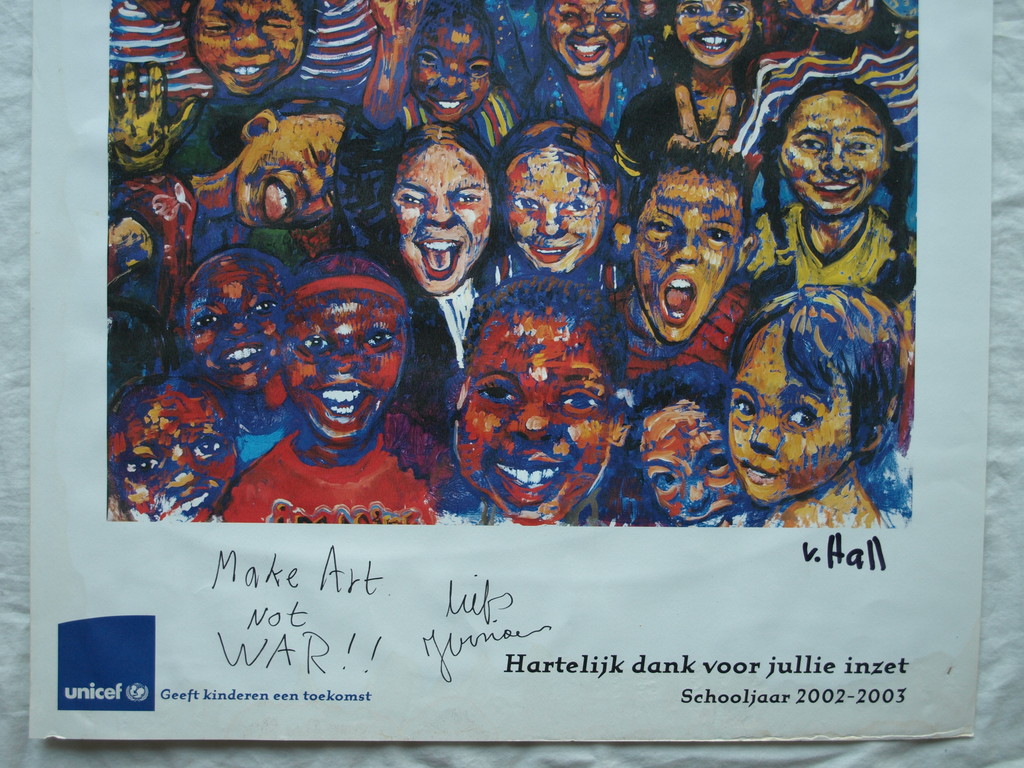 Jurriaan van Hall : affiche Unicef – Make Art not War!! – gesigneerd – 2003 kopen? Bied vanaf 1!