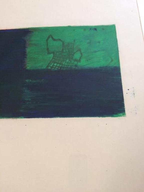 Hans van der Linde  Olieverf op papier Titel Verdronken land  Ingelijst kopen? Bied vanaf 34!