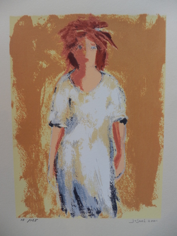 JOSE van GOOL  Zeefdruk  MEISJE IN WITTE JURK verkocht voor € 35!