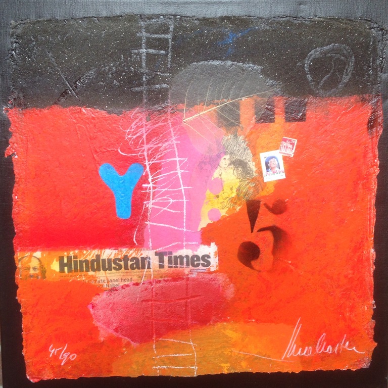 Theo koster, gemengde techniek, hindustan times verkocht voor € 40!