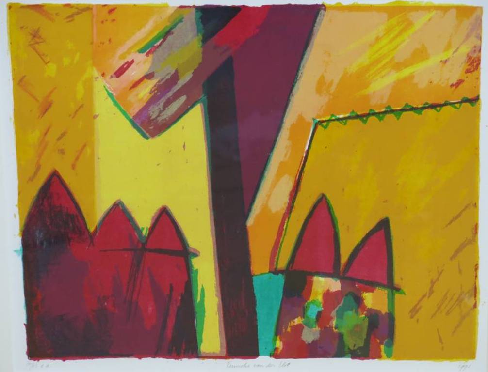 Fenneke van der Elst: Litho, zonder titel - Ingelijst kopen? Bied vanaf 35!