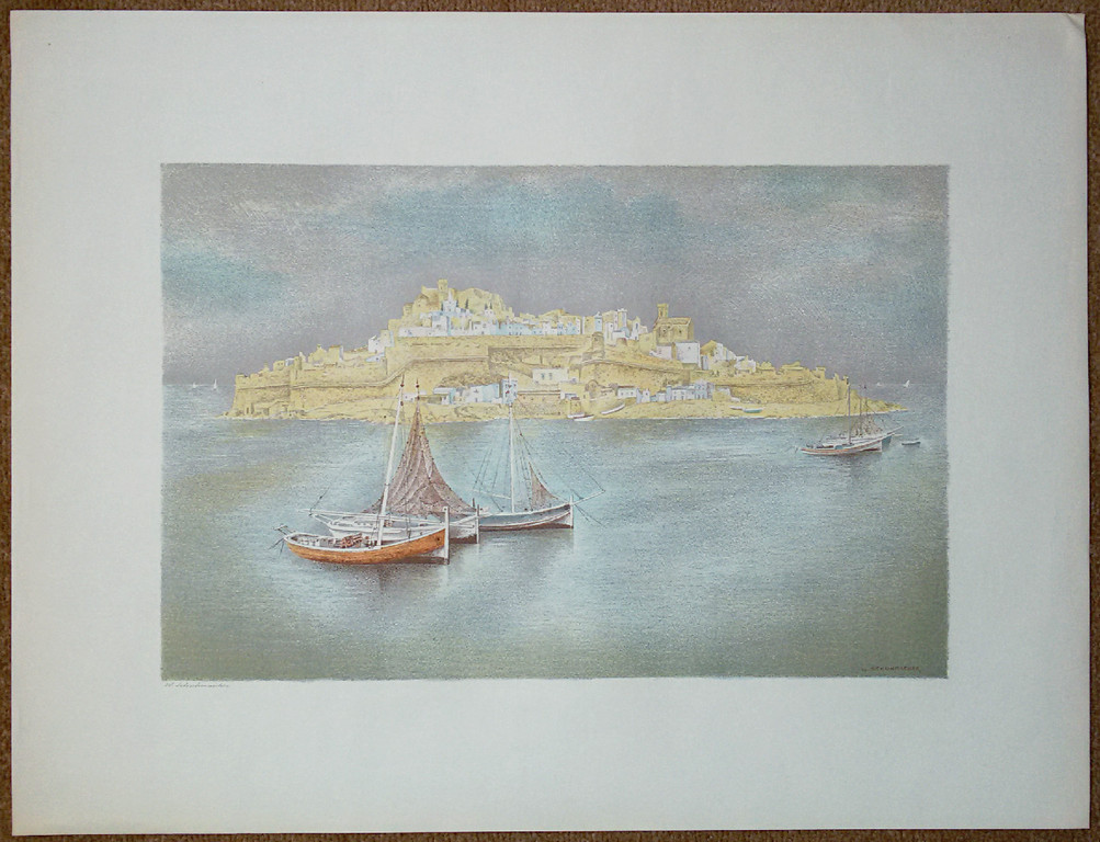Wim Schuhmacher - Peniscola, handgesigneerde litho kopen? Bied vanaf 60!