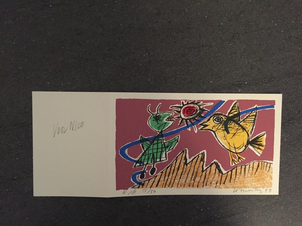 Corneille  EA zeefdruk / Litho Kerst kaart 1993 kopen? Bied vanaf 1!